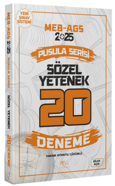 2025 MEB-AGS Sözel Yetenek 20 Deneme Çözümlü Pusula Serisi CBA Yayınları Fotokopinci -