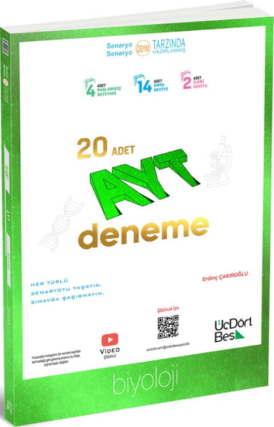 AYT Biyoloji 20 Deneme Üç Dört Beş Yayınları