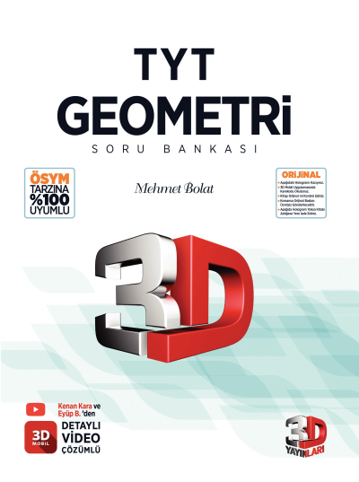 TYT 3D Geometri Tamamı Video Çözümlü Soru Bankası Fotokopinci -