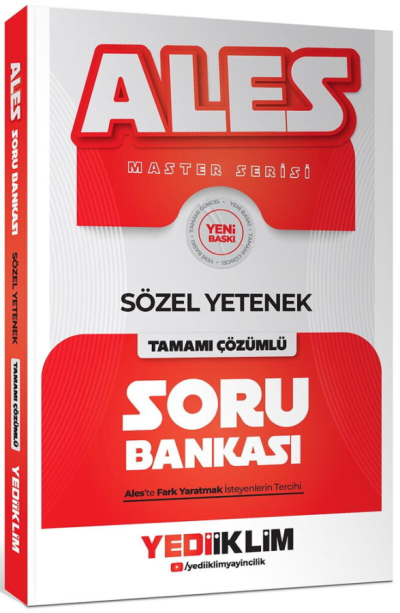 2027 ALES Sözel Yetenek Tamamı Çözümlü Soru Bankası Yediiklim Yayınları Fotokopinci -