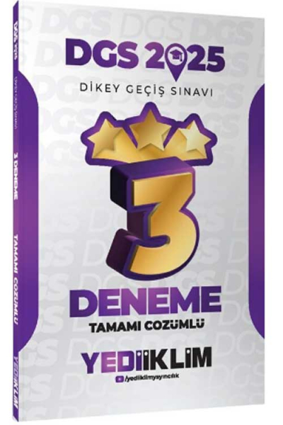 2025 DGS Tamamı Çözümlü 3 Yıldız Deneme Yediiklim Yayınları Fotokopinci -