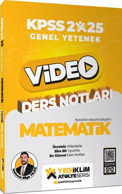 2025 KPSS Matematik Genel Yetenek Atölye Serisi Video Ders Notları Yediiklim Yayınları Fotokopinci -