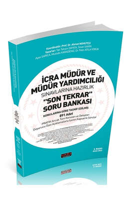 İCRA MÜDÜRLÜĞÜ SINAVINA HAZIRLIK SON TEKRAR TAMAMI ÇÖZÜMLÜ SORU BANKASI Fotokopinci -