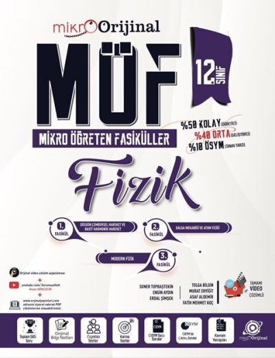 Mikro 12. Sınıf Fizik MÖF Mikro Öğreten Fasiküller Orijinal Yayınları Fotokopinci -