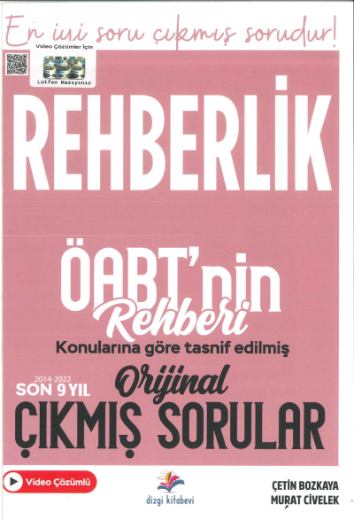 REHBERLİK ÖABT'NİN REHBERİ KONULARINA GÖRE TASNİF EDİLMİŞ 2014-2022 ÇIKMIŞ SORULAR Fotokopinci -
