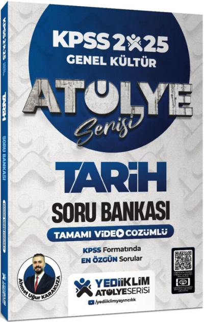 2025 KPSS Genel Kültür Tarih Atölye Serisi Tamamı Video Çözümlü Soru Bankası Yediiklim Yayınları Fotokopinci -