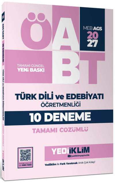 2027 MEB AGS ÖABT Türk Dili ve Edebiyatı Öğretmenliği Tamamı Çözümlü 10 Deneme Yediiklim Yayınları Fotokopinci -