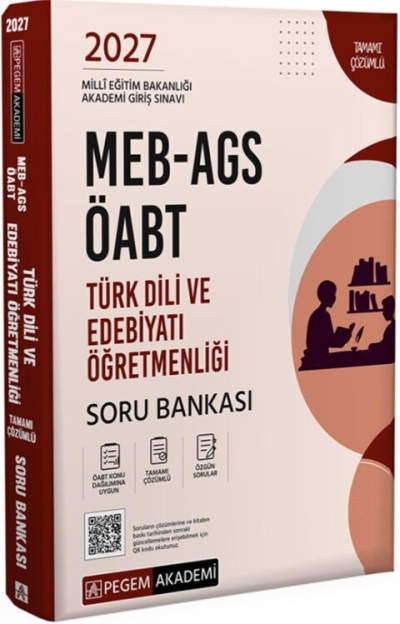 ÖABT MEB-AGS Türk Dili ve Edebiyatı Öğretmenliği Soru Bankası Çözümlü Pegem Akademi Yayınları Fotokopinci -