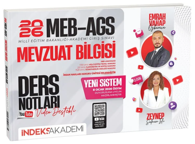 2026 MEB-AGS Mevzuat Bilgisi Video Ders Notları İndeks Akademi Yayıncılık Fotokopinci -