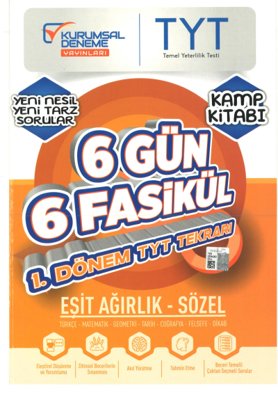 TYT Eşit Ağırlık Sözel 6 Gün 6 Fasikül Yarıyıl Genel Tekrar Kamp Kitabı