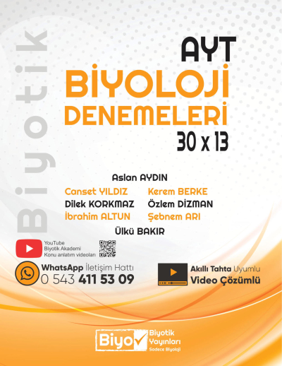 AYT Biyoloji Biyotik 30 x 13 Denemeleri Biyotik Yayınları Fotokopinci -