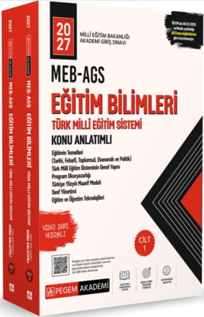 MEB AGS Eğitim Bilimleri ve Türk Millî Eğitim Sistemi Konu Anlatımlı Pegem Yayınları (CİLT 1-2) Fotokopinci -