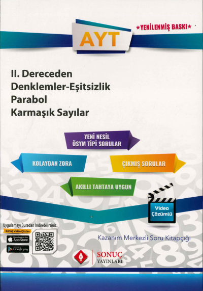 AYT 2. DERECEDEN DENKLEMLER EŞİTSİZLİK PARABOL KARMAŞIK SAYILAR SORU KİTAPÇIĞI Fotokopinci -