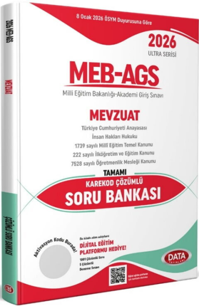 2026 MEB AGS Ultra Serisi Mevzuat Tamamı Çözümlü Soru Bankası Data Yayınları