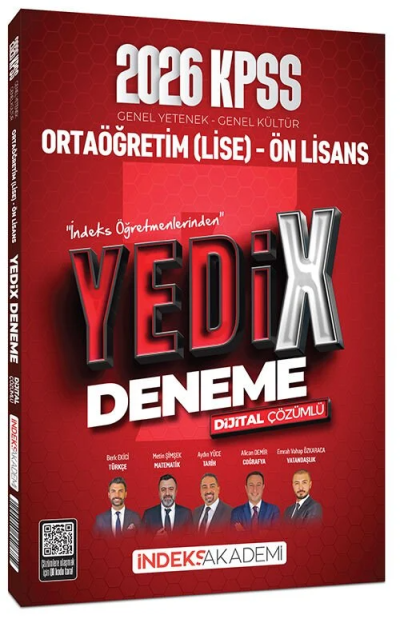 2026 KPSS Lise Ortaöğretim Ön Lisans YEDİX 7 Deneme Çözümlü İndeks Akademi Yayıncılık Fotokopinci -