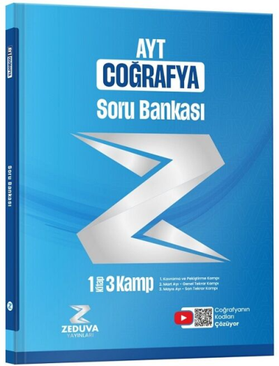 Coğrafyanın Kodları AYT Coğrafya 1 Kitap 3 Kamp Soru Bankası Zeduva Yayınları Fotokopinci -