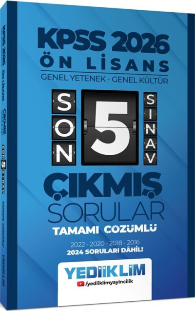 2026 KPSS Ön Lisans Genel Yetenek Genel Kültür Tamamı Çözümlü Son 5 Sınav Çıkmış Sorular Yediiklim Yayınları Fotokopinci -