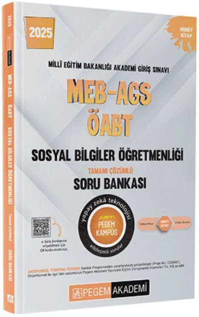 2025 MEB-AGS-ÖABT Sosyal Bilgiler Tamamı Çözümlü Soru Bankası Pegem Akademi Yayıncılık Fotokopinci -