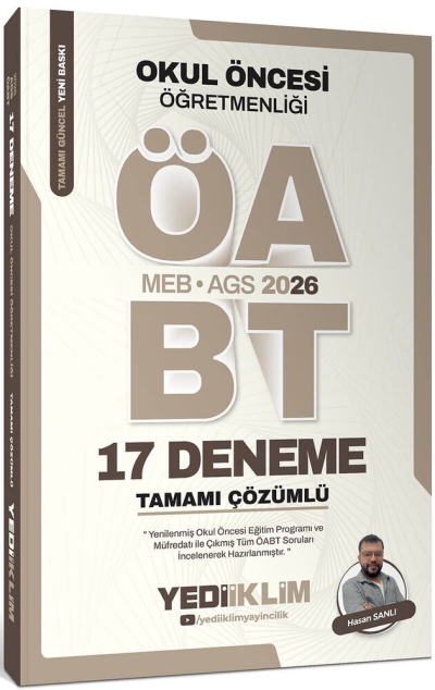 ÖABT MEB-AGS Okul Öncesi Öğretmenliği 17 Deneme Çözümlü - Hasan Sanlı Yediiklim Yayınları Fotokopinci -