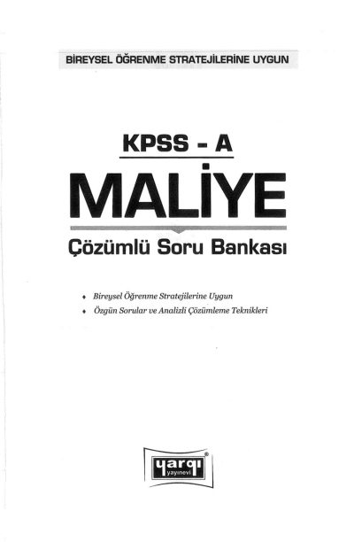 MALİYE ÇÖZÜMLÜ SORU BANKASI Fotokopinci -