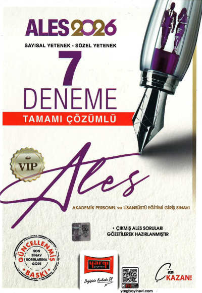 2026 ALES VIP Sayısal Sözel Yetenek Tamamı Çözümlü 7 Deneme Yargı Yayınları Fotokopinci -