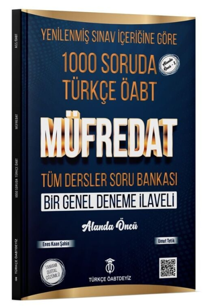 2025 ÖABT Türkçe Öğretmenliği 1000 Soruda Müfredat Soru Bankası Çözümlü Enes Kaan Şahin Türkçe ÖABTDEYİZ Fotokopinci -