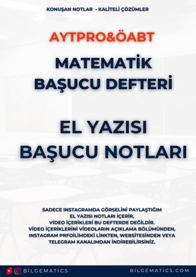 BilgeMatics Hüseyin Hoca ÖABT Matematik El Yazısı Başucu Notları Fotokopinci -