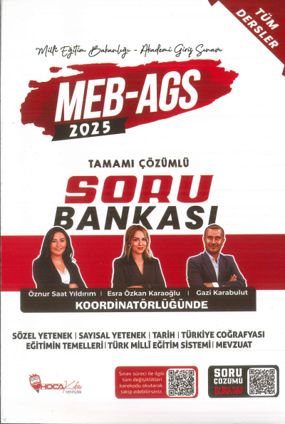 2025 MEB-AGS Tüm Dersler Soru Bankası Çözümlü Hoca Kafası Yayınları Fotokopinci -