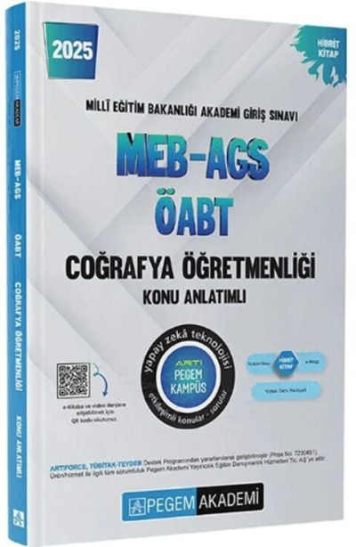 2025 MEB-AGS-ÖABT Coğrafya Öğretmenliği Konu Anlatımlı Pegem Akademi Yayıncılık Fotokopinci -