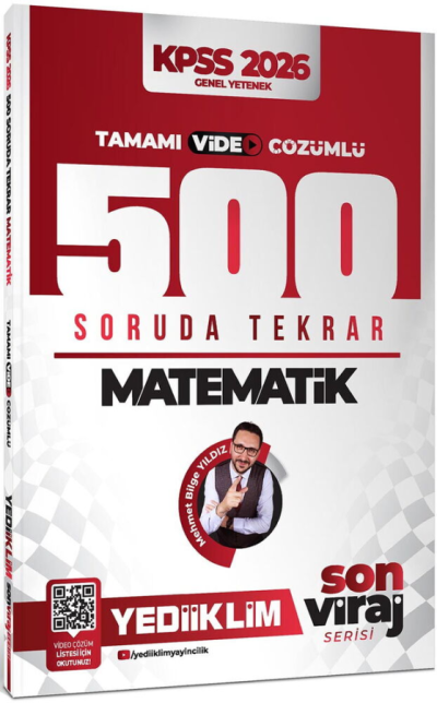 2026 KPSS Matematik Son Viraj Serisi Tamamı Video Çözümlü 500 Soruda Genel Tekrar Kampı Yediiklim Yayınları Fotokopinci -