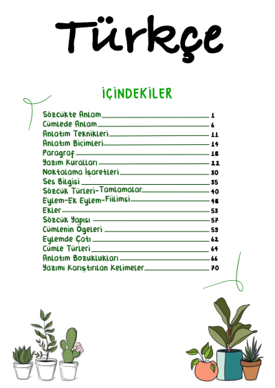 TYT Türkçe Vip Notlar Vin Kampüs Fotokopinci -