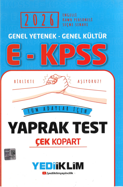 2026 E-KPSS Genel Kültür Genel Yetenek Tüm Adaylar İçin Çek Kopart Yaprak Test Yediiklim Yayınları Fotokopinci -