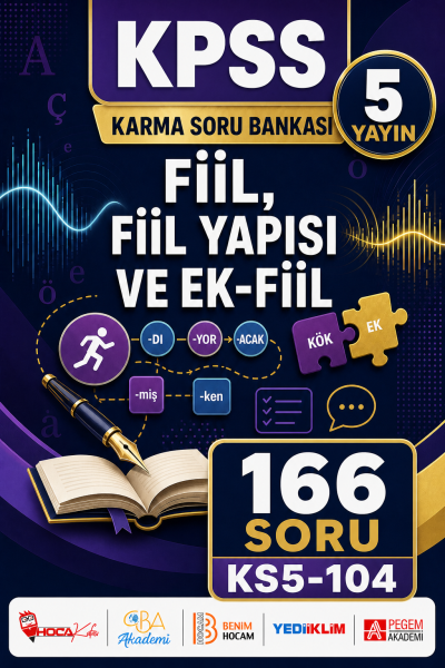 Fiil, Fiil Yapısı ve Ek-Fiil 5 Yayın 166 Soru Fotokopinci -