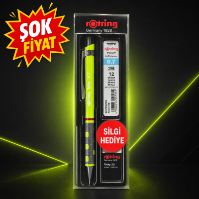 Rotring Tikky 0.7 Uçlu Kalem 2B Kalem Ucu Silgi li 3'lü Set Fotokopinci -