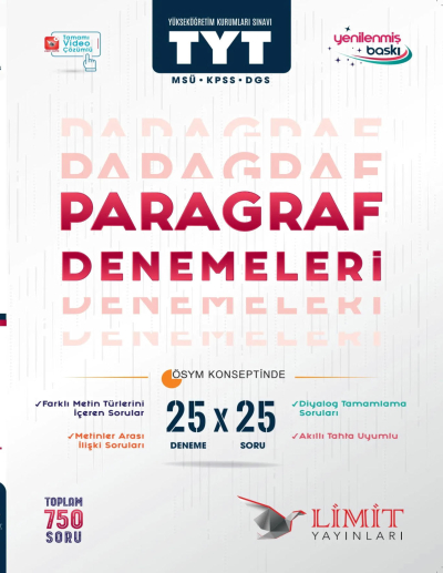 TYT Paragraf 25 X 25 Denemeleri Limit Yayınları