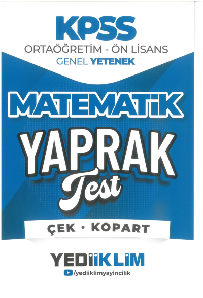 2026 KPSS Ortaöğretim-Önlisans Matematik Çek Kopart Yaprak Test Yediiklim Yayınları Fotokopinci -