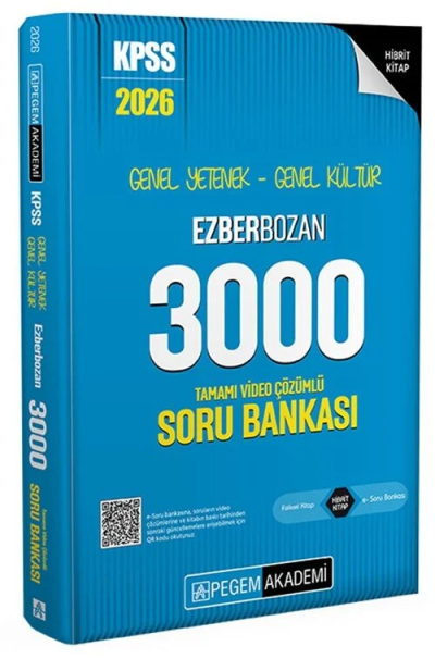 2026 KPSS Genel Yetenek Genel Kültür Ezberbozan 3000 Tamamı Video Çözümlü Soru Bankası Pegem Akademi Yayıncılık Fotokopinci -