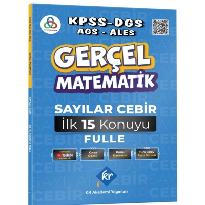Gerçel Matematik Sayılar Cebir İlk 15 Konuyu Garantile Konu Özetli Soru Bankası Çözümlü KR Akademi Fotokopinci -