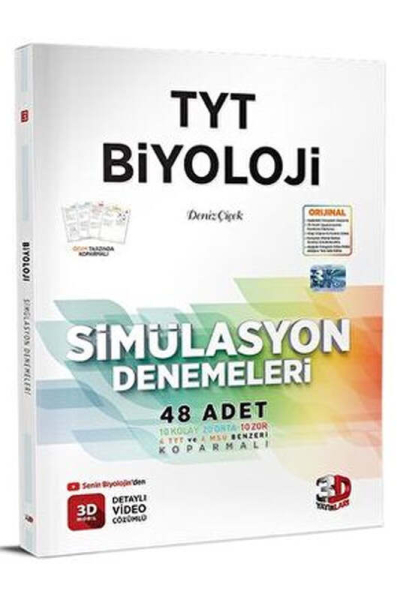 2025 TYT Biyoloji Simülasyon Denemeleri Detaylı Video Çözümlü 3D Yayınları Fotokopinci -