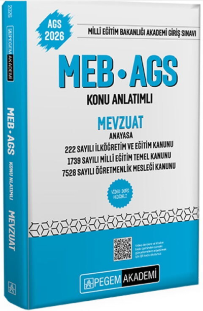 2026 MEB-AGS Konu Anlatımlı Mevzuat Pegem Akademi Yayıncılık Fotokopinci -