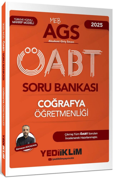 2025 MEB AGS ÖABT Coğrafya Öğretmenliği Soru Bankası Yediiklim Yayınları Fotokopinci -