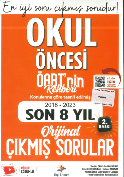 ÖABT OKUL ÖNCESİ ÖĞRETMENLİĞİ 2016-2023 ORJİNAL ÇIKMIŞ SORULAR Fotokopinci -