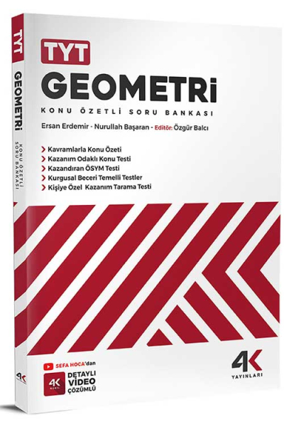 TYT Geometri Konu Özetli Soru Bankası 4K Yayınları Fotokopinci -