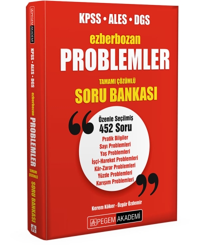 KPSS ALES DGS Problemler Ezberbozan Soru Bankası Pegem Yayınları Fotokopinci -