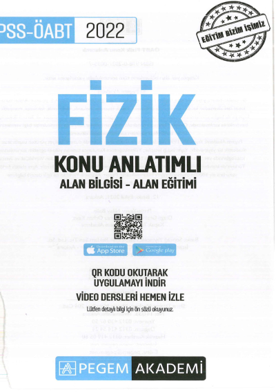 FİZİK KONU ANLATIMI ALAN BİLGİSİ-ALAN EĞİTİMİ