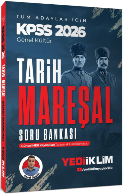 2026 KPSS Mareşal Genel Kültür Tarih Tüm Adaylar İçin Soru Bankası Yediiklim Yayınları Fotokopinci -