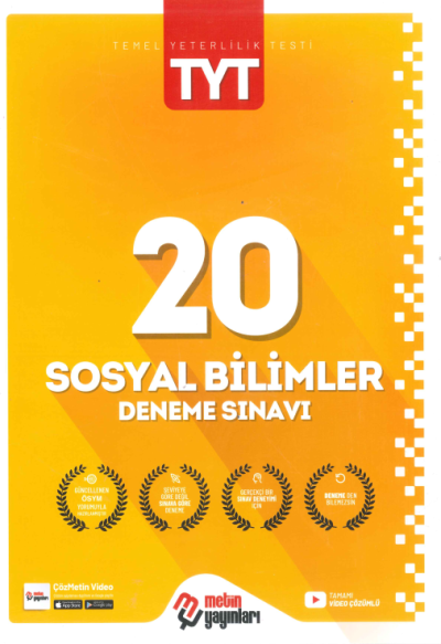 TYT Sosyal Bilimler 20 Deneme Fotokopinci -