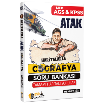 2025 MEB AGS KPSS Haritalarla Atak Coğrafya Soru Bankası Eğit Akademi Fotokopinci -
