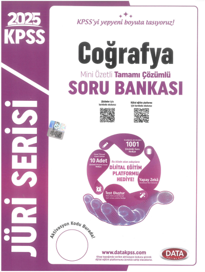 2025 KPSS Coğrafya Jüri Serisi Mini Özetli Tamamı Çözümlü Soru Bankası Data Yayınları Fotokopinci -