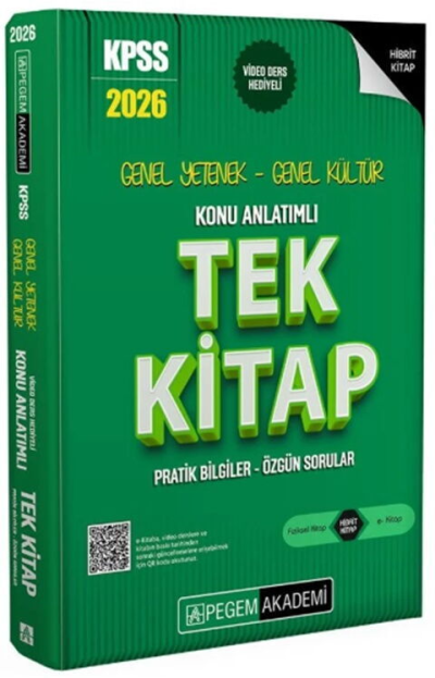 2026 KPSS Genel Yetenek Genel Kültür Konu Anlatımlı Tek Kitap Pegem Akademi Yayınları Fotokopinci -